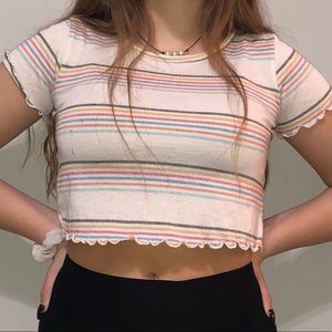 White striped crop top